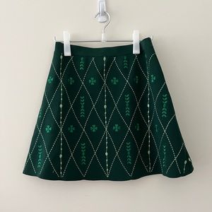 Short embroidered knit skirt Sandro size 2 green